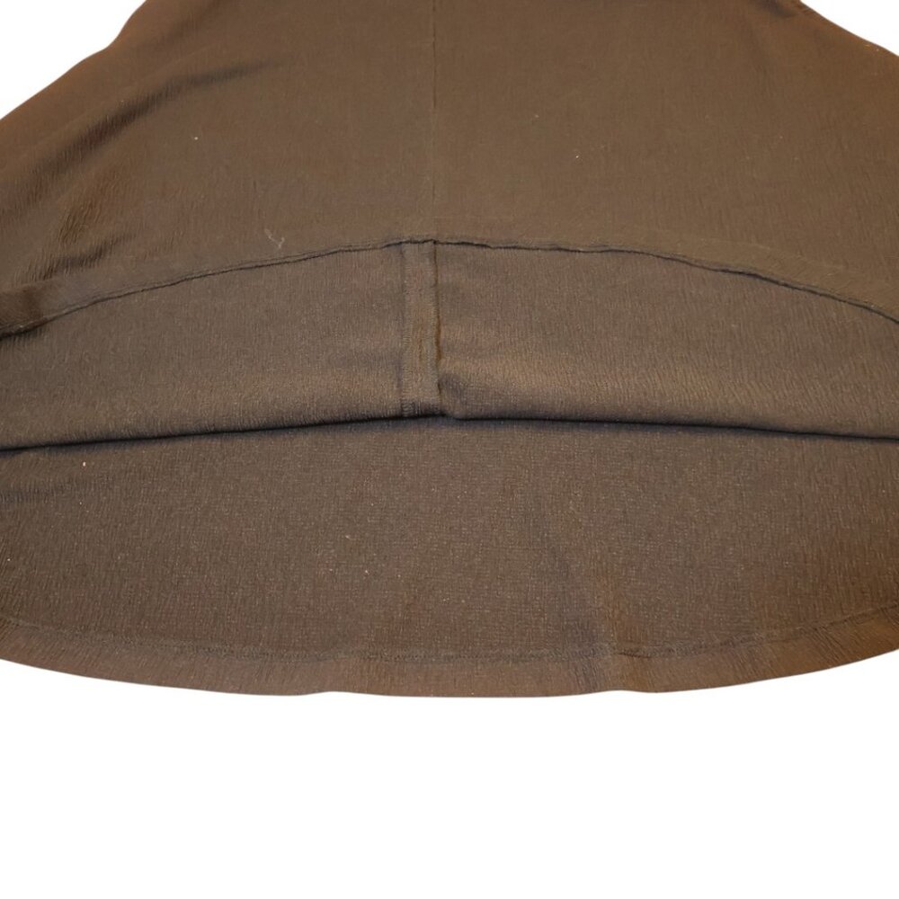 Ann Taylor Factory Black Puff Sleeve Dress Full Skirt Zip Back Sz 12P Normcore - Picture 11 of 15